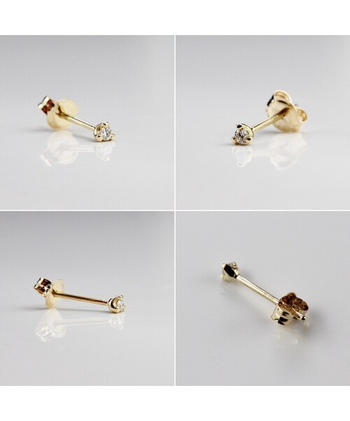 two ply（トゥープライ）の「トゥープライ 173 キャビア 一粒ダイヤモンド スタッド ピアス 0.01ct（ピアス（片耳用）・レディース・ゴールド・free）」の2枚目の写真