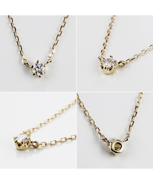 les desseins de DIEU(レデッサンドゥデュー)の「レ デッサン ドゥ デュー 61 6本爪 一粒ダイヤモンド ネックレス 0.05ct(ネックレス・レディース・ゴールド・40cm)」の2枚目の写真