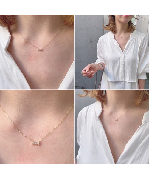 les desseins de DIEU（レデッサンドゥデュー）の「レ デッサン ドゥ デュー 573 トリリアント リボン ダイヤモンド ネックレス（ネックレス・レディース・ゴールド・40cm）」の3枚目の写真