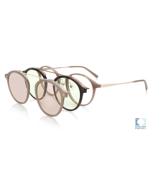 JINS(ジンズ)の「JINS Switch Trend (3in1)(メガネ・レディース・グレーデミ(ブルー)(193)/ライトブラウン(ピンクブラウン)(282)/ブラウンデミ(386)・Medium 49□21-145○44)」の2枚目の写真