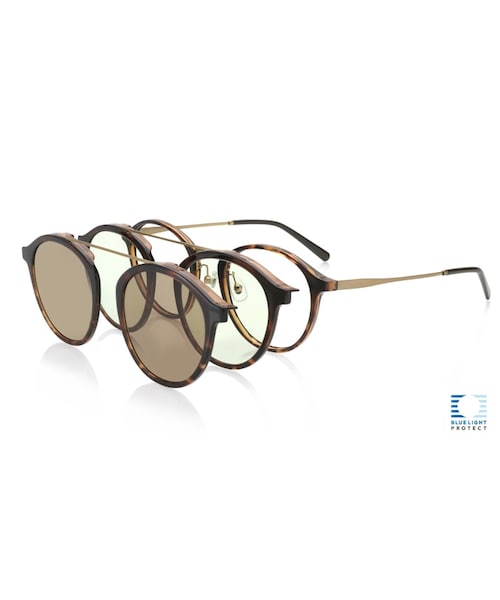 JINS(ジンズ)の「JINS Switch Trend (3in1)(メガネ・レディース・グレーデミ(ブルー)(193)/ライトブラウン(ピンクブラウン)(282)/ブラウンデミ(386)・Medium 49□21-145○44)」の3枚目の写真