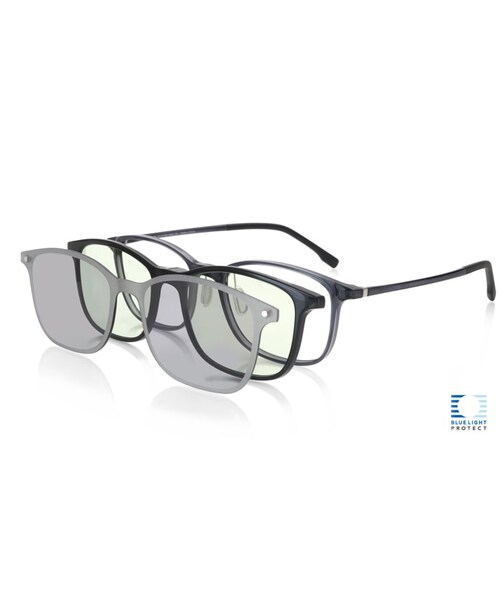 JINS（ジンズ）の「JINS Switch Slim (3in1)（メガネ・メンズ・ブラウンデミ(186)/グレー(292)/ブラック(394)・Large 53.3□18.0-146.0○39）」の3枚目の写真