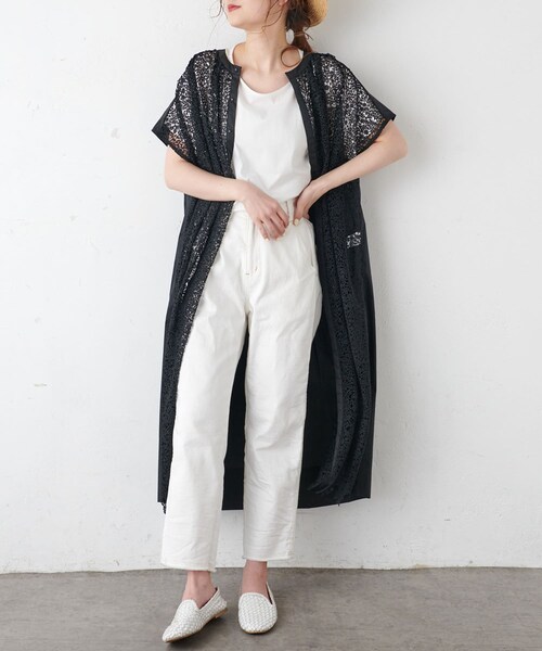 PUAL CE CIN（ピュアルセシン）の「ケミカル両耳レースワンピース（ワンピース・レディース・アイボリー/ブラック・FREE）」の2枚目の写真