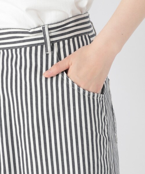 studio CLIP（スタディオクリップ）の「ヘリンボンラップパンツ（パンツ・ヒッコリー/アイボリー/ネイビー）」の11枚目の写真