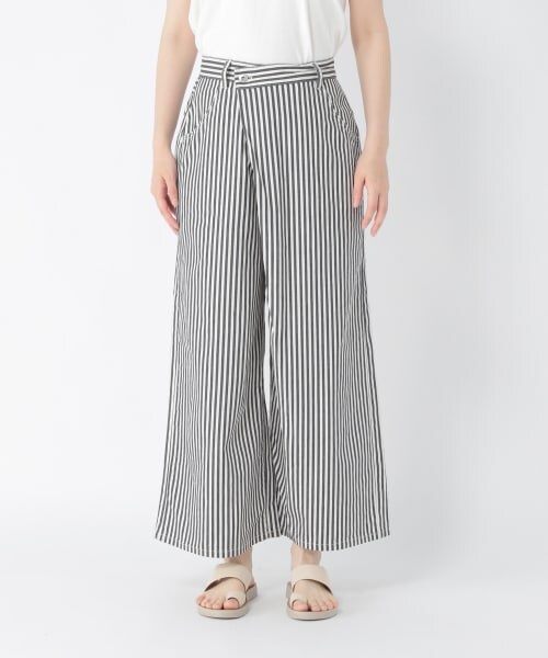 studio CLIP（スタディオクリップ）の「ヘリンボンラップパンツ（パンツ・ヒッコリー/アイボリー/ネイビー）」の7枚目の写真