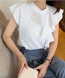 DHOLIC | ハーフネックフリルブラウス(シャツ/ブラウス)