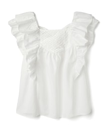 GRL（グレイル）の「バックリボンドット刺繍フリルシャツ（シャツ/ブラウス・レディース）」