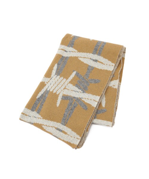 NAKID by G.V.G.V.（ネイキッドバイジーブイジーブイ）の「BERBED WIRE JQ BUFFALO SCARF（財布/小物・レディース・BLACK/BEIGE・F）」の2枚目の写真