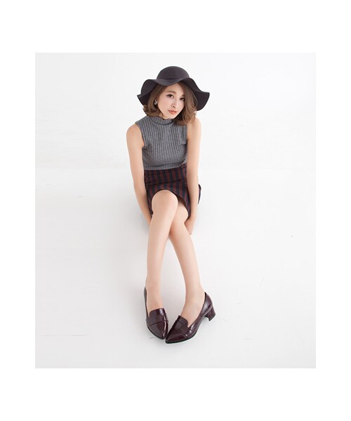 gracegift（グレースギフト）の「簡約漆皮樂福跟鞋（その他・レディース・酒紅/黑・35/36/37/38/39/40/41）」の9枚目の写真