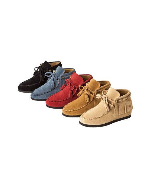 gracegift（グレースギフト）の「麂皮銅釦流蘇內增高綁帶短靴（シューズ・レディース・藍/棕/黑/正紅・35/36/37/38/39/40/41）」の20枚目の写真