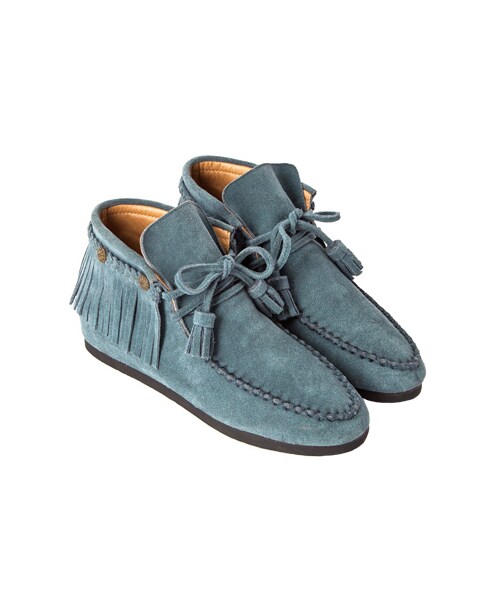 gracegift（グレースギフト）の「麂皮銅釦流蘇內增高綁帶短靴（シューズ・レディース・藍/棕/黑/正紅・35/36/37/38/39/40/41）」の4枚目の写真