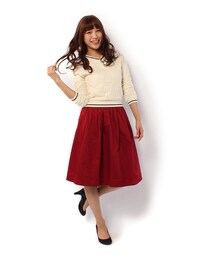 mysty woman | 【田中里奈コラボ】レーシィプルオーバー&無地スカートセット(ワンピース/ドレス)