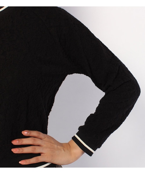 mysty woman(ミスティウーマン)の「【田中里奈コラボ】レーシィプルオーバー&無地スカートセット(ワンピース/ドレス・レディース・ボルドー/カーキ/ネイビー・M)」の8枚目の写真