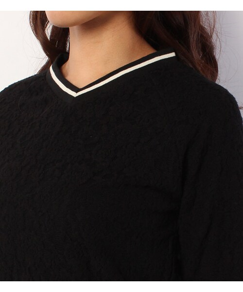 mysty woman(ミスティウーマン)の「【田中里奈コラボ】レーシィプルオーバー&無地スカートセット(ワンピース/ドレス・レディース・ボルドー/カーキ/ネイビー・M)」の6枚目の写真