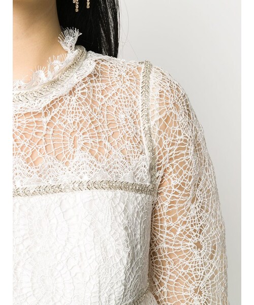 self-portrait（セルフポートレート）の「Crochet Detail Long Dress（その他トップス・レディース・White・10）」の5枚目の写真