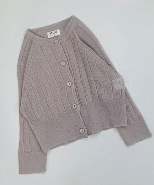 DHOLIC kids（ディーホリックキッズ）の「[Bellot] リブサマーカーディガン（カーディガン/ボレロ・キッズ・ホワイト/グレー・S/M/L/XL）」の2枚目の写真