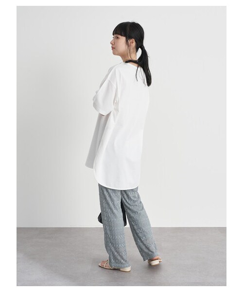 earth music&ecology（アースミュージックアンドエコロジー）の「レースパンツ（パンツ・アイボリー/チャコールグレー/グレーベージュ/ミント・F）」の8枚目の写真