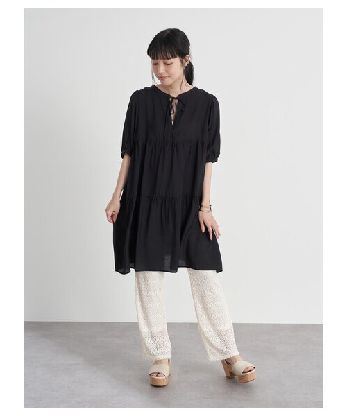 earth music&ecology（アースミュージックアンドエコロジー）の「レースパンツ（パンツ・アイボリー/チャコールグレー/グレーベージュ/ミント・F）」の14枚目の写真