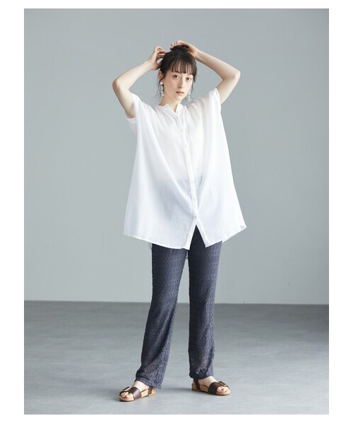 earth music&ecology（アースミュージックアンドエコロジー）の「レースパンツ（パンツ・アイボリー/チャコールグレー/グレーベージュ/ミント・F）」の19枚目の写真