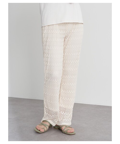 earth music&ecology（アースミュージックアンドエコロジー）の「レースパンツ（パンツ・アイボリー/チャコールグレー/グレーベージュ/ミント・F）」の10枚目の写真