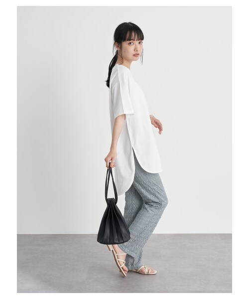 earth music&ecology（アースミュージックアンドエコロジー）の「レースパンツ（パンツ・アイボリー/チャコールグレー/グレーベージュ/ミント・F）」の6枚目の写真