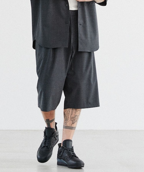 LIDNM（リドム）の「MELANGE WOOL SHORTS（その他パンツ・メンズ・グレー/ベージュ/パープル・S/M/L）」の4枚目の写真