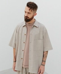 LIDNM | MELANGE WOOL WIDE SHIRT(シャツ/ブラウス)