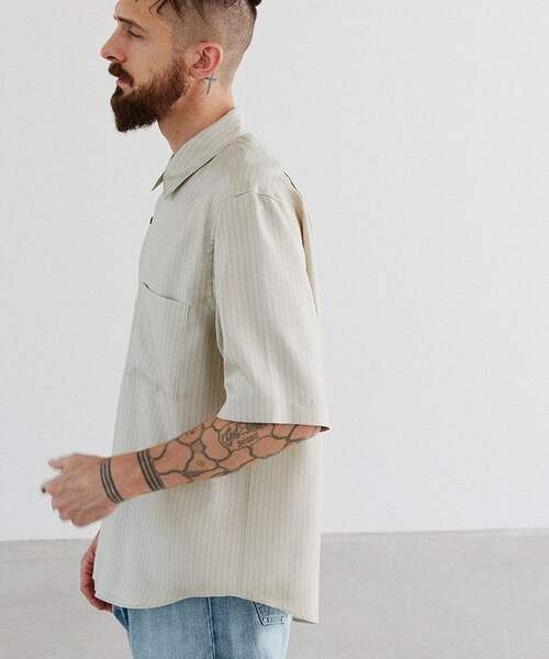 LIDNM　SILK PIN STRIPE SHIRT Mサイズ　リドム LIDNM（リドム）の「SILK PIN STRIPE SHIRT（シャツ/ブラウス）」 - WEAR