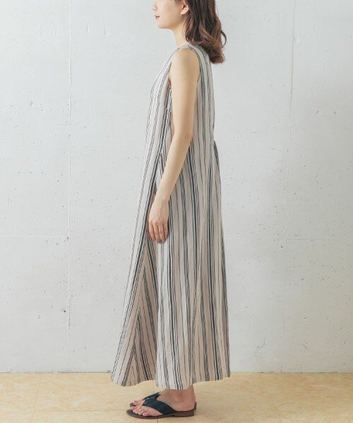 URBAN RESEARCH ROSSO WOMEN（アーバンリサーチ　ロッソ）の「直條織紋長洋裝（ワンピース/ドレス・レディース・棕色/黑色・FREE）」の18枚目の写真