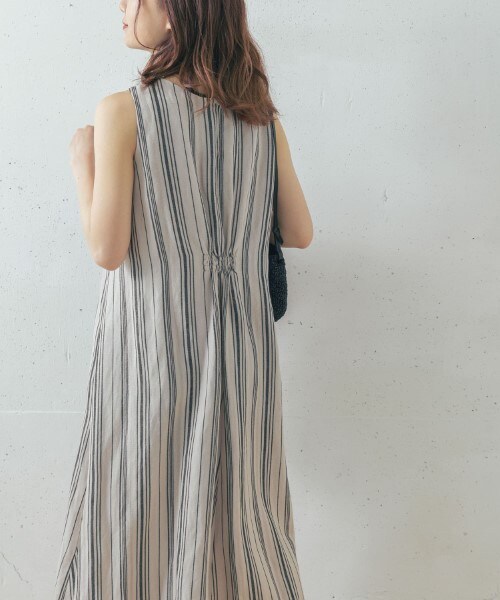 URBAN RESEARCH ROSSO WOMEN（アーバンリサーチ　ロッソ）の「直條織紋長洋裝（ワンピース/ドレス・レディース・棕色/黑色・FREE）」の13枚目の写真