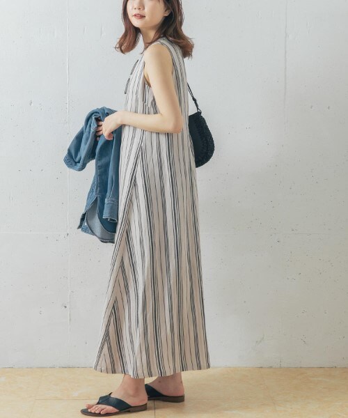 URBAN RESEARCH ROSSO WOMEN（アーバンリサーチ　ロッソ）の「直條織紋長洋裝（ワンピース/ドレス・レディース・棕色/黑色・FREE）」の15枚目の写真