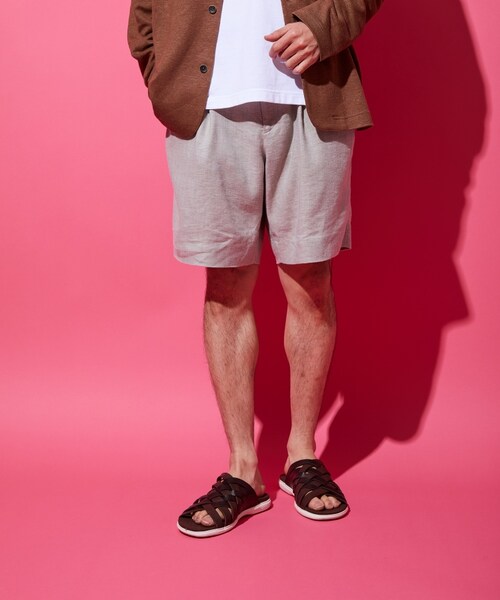 TAKEO KIKUCHI(タケオキクチ)の「リネン イージー ショートパンツ(パンツ・メンズ・ベージュ(052)/ネイビー(093)・02(M)/03(L))」の1枚目の写真