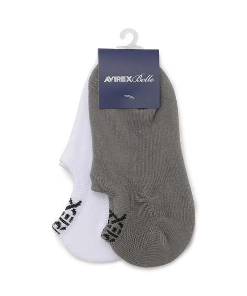 AVIREX(アヴィレックス)の「アンクルロゴソックス/ ANKLE LOGO SOCKS(レッグウェア・BLACK/GREY・F)」の1枚目の写真
