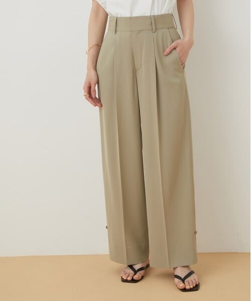 ADAM ET ROPE'（アダムエロペ）の「アジャストヘムパンツ（パンツ・レディース・ブラック/カーキ系・36/38）」の2枚目の写真