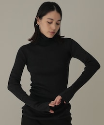 Chaos | 18Ｇシルクリブニット タートルネックプルオーバー(トップス)