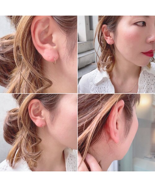 pinacoteca（ピナコテーカ）の「ピナコテーカ 750 タイニー フープ ピアス M（ピアス（片耳用）・レディース・ゴールド・free）」の3枚目の写真