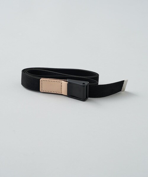 CIAOPANIC（チャオパニック）の「レザーパッチフェイクスウェードロングガチャベルト（ベルト・メンズ・ブラック/ネイビー・F）」の2枚目の写真