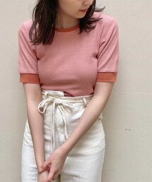 Kastane | 細リブリンガーボーダーTee(Tシャツ/カットソー)