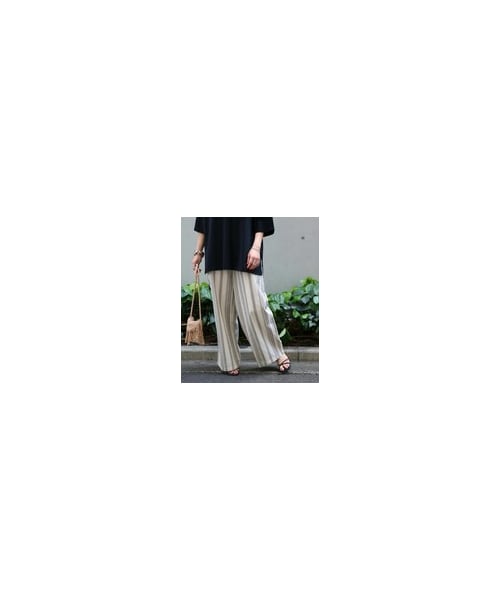 Sheson（シーズン）の「綿麻マルチストライプパンツ（デニムパンツ・レディース・その他/グリーン/ベージュ/ブラック・F）」の10枚目の写真