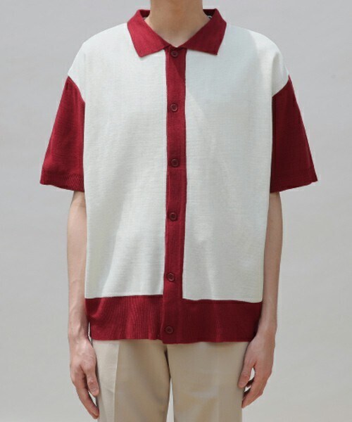 D Mens By Dholic ディーメンズ の フロント配色半袖カーディガン カーディガン ボレロ Wear