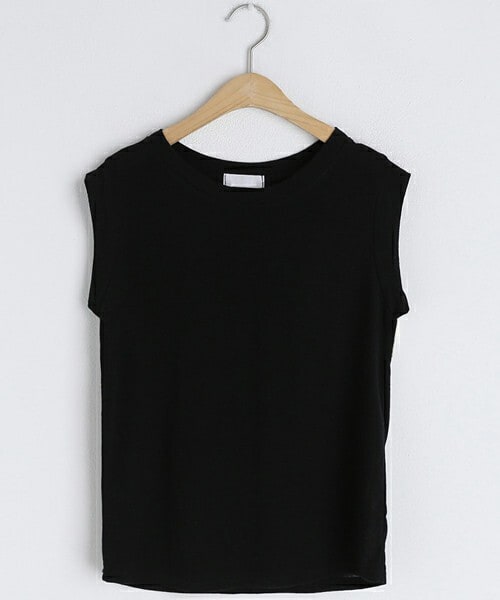 DHOLIC（ディーホリック）の「リネン混スリーブレス・全7色・t57398（タンクトップ・レディース・ピンク/グリーン/ホワイト/ブルー/グレー/ブラック/ベージュ・ONESIZE）」の3枚目の写真