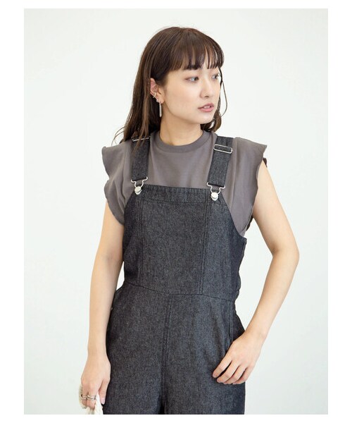 Green　Parks（グリーンパークス）の「【予約】・SUGAR SPOON デニムレースアップサロペット（オールインワン・サロペット・ブラック/インディゴ/ライトインディゴ・F）」の10枚目の写真