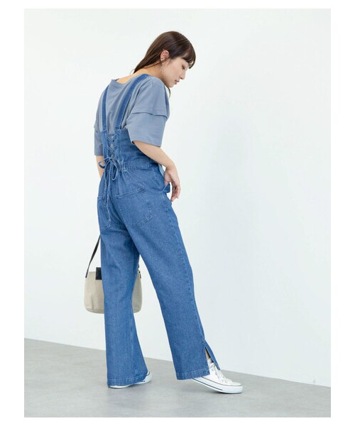 Green　Parks（グリーンパークス）の「【予約】・SUGAR SPOON デニムレースアップサロペット（オールインワン・サロペット・ブラック/インディゴ/ライトインディゴ・F）」の12枚目の写真