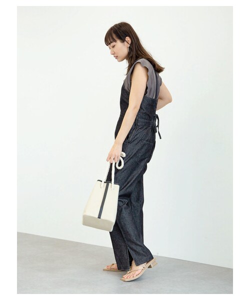 Green　Parks（グリーンパークス）の「【予約】・SUGAR SPOON デニムレースアップサロペット（オールインワン・サロペット・ブラック/インディゴ/ライトインディゴ・F）」の8枚目の写真