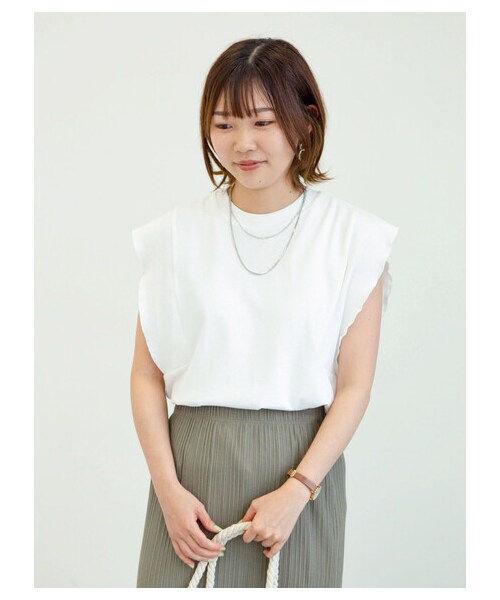 Green Parks(グリーンパークス)の「【予約】・SUGAR SPOON フリルノースリTシャツ(トップス・オフホワイト/チャコールグレー/ブラック/オレンジ/ブラウン/カーキ・F)」の20枚目の写真