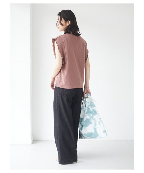 Green Parks(グリーンパークス)の「【予約】・SUGAR SPOON フリルノースリTシャツ(トップス・オフホワイト/チャコールグレー/ブラック/オレンジ/ブラウン/カーキ・F)」の12枚目の写真