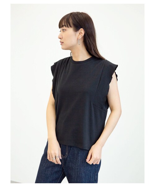 Green Parks(グリーンパークス)の「【予約】・SUGAR SPOON フリルノースリTシャツ(トップス・オフホワイト/チャコールグレー/ブラック/オレンジ/ブラウン/カーキ・F)」の22枚目の写真