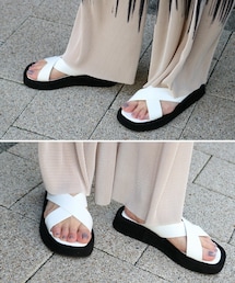 Sheson | バイカラークロスサンダル(サンダル)