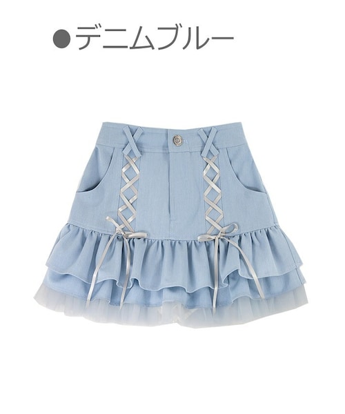 Bobon21（ボボンニジュウイチ）の「ダブルレースアップフリルミニ丈