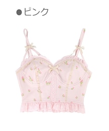 Bobon21 | チューリップ柄ランジェリービスチェ-全2色-(キャミソール)